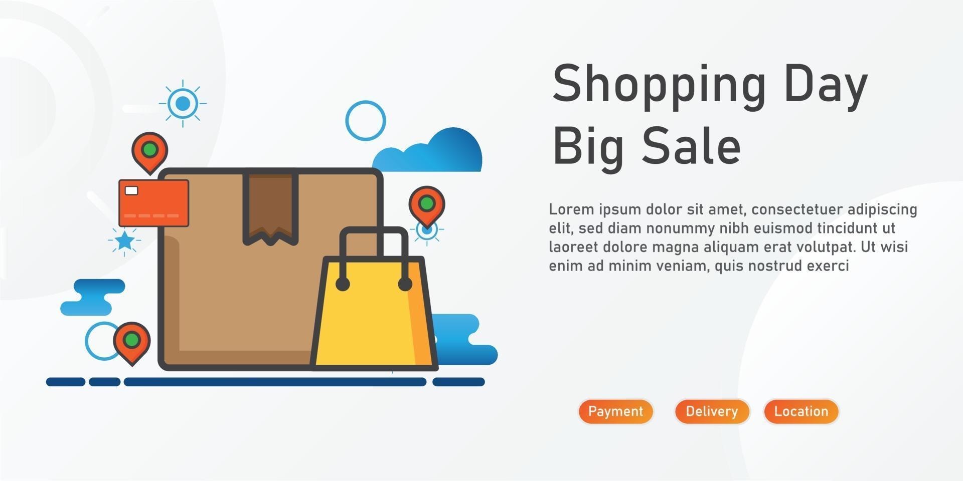Shopping sale Landing page template. creative website template designs. editable Vector illustration.