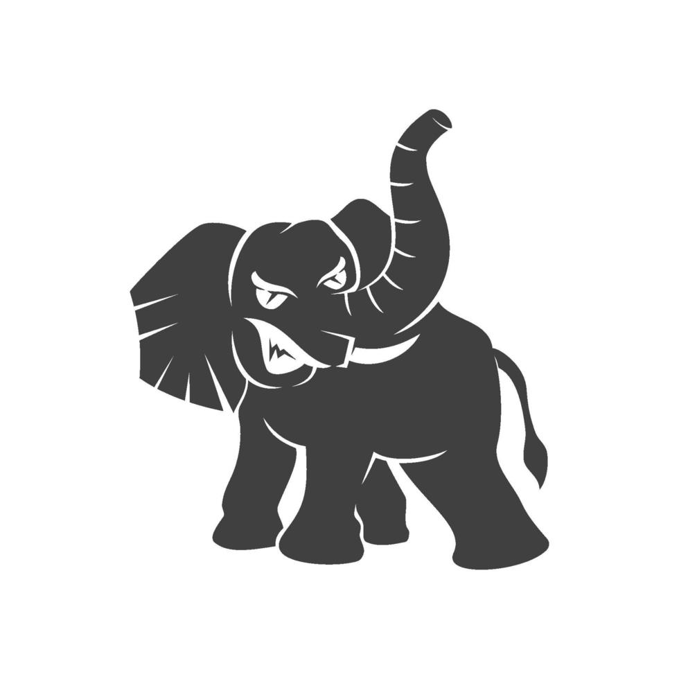 elephant Angry mascot Template Isolated vector