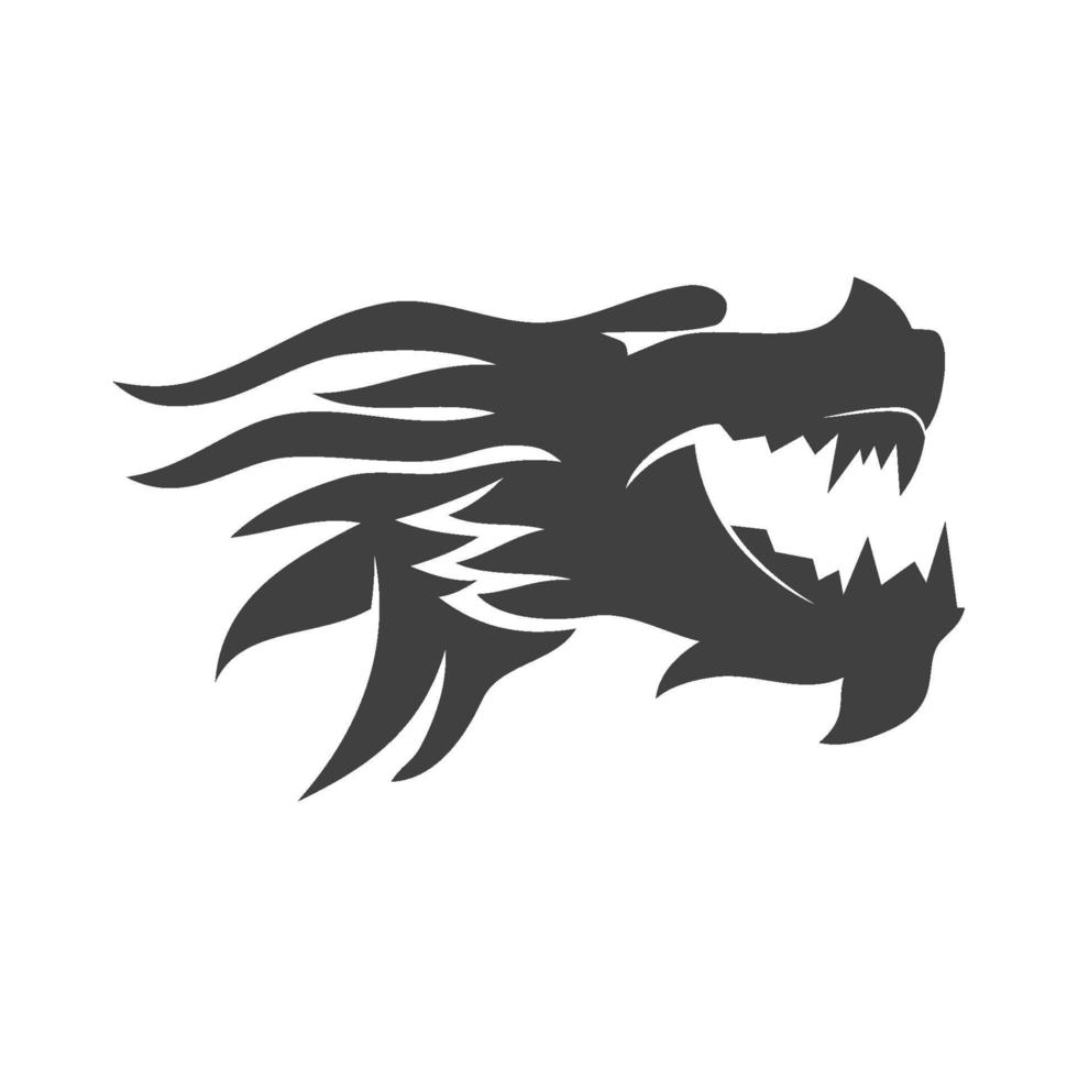 Dragon head Angry mascot Design Template Isolated vector