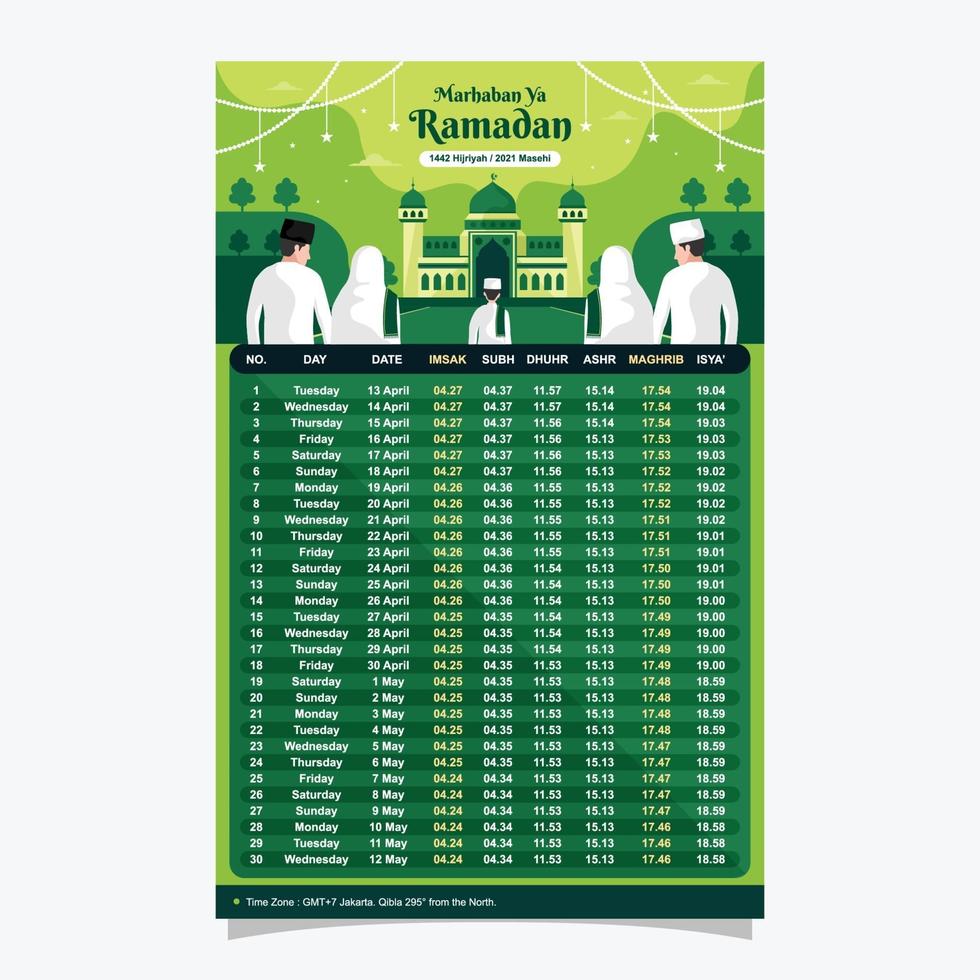 plantilla de calendario de ornamento islámico vector