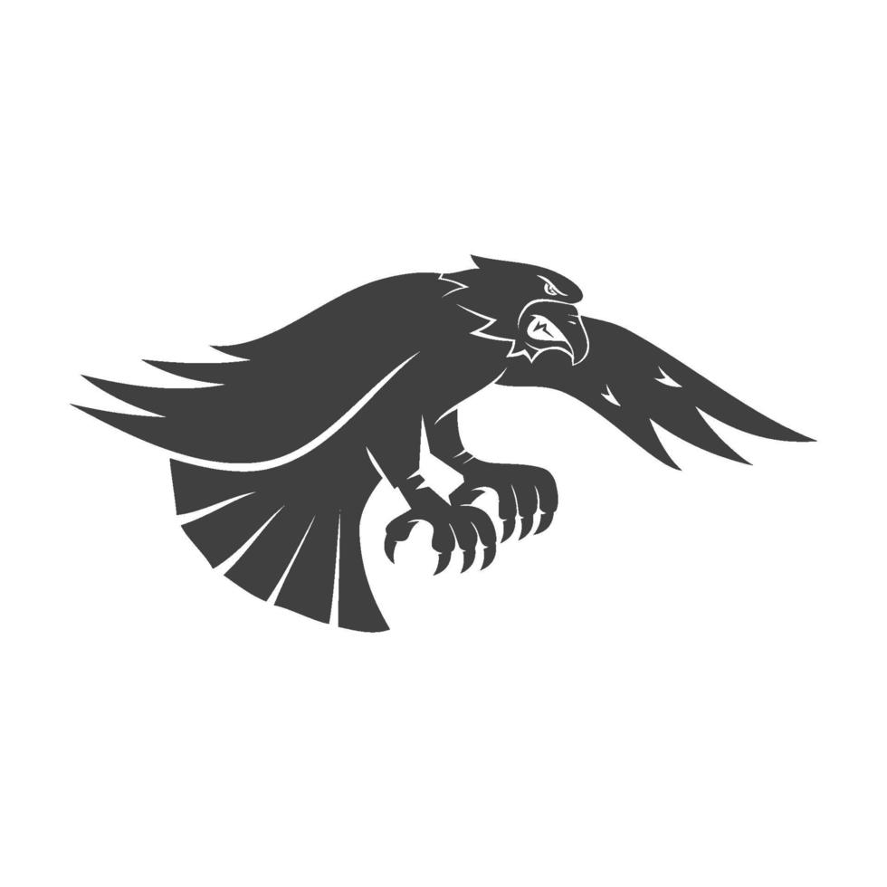 eagle Fly Angry character sport mascot Design Template Isolated vector