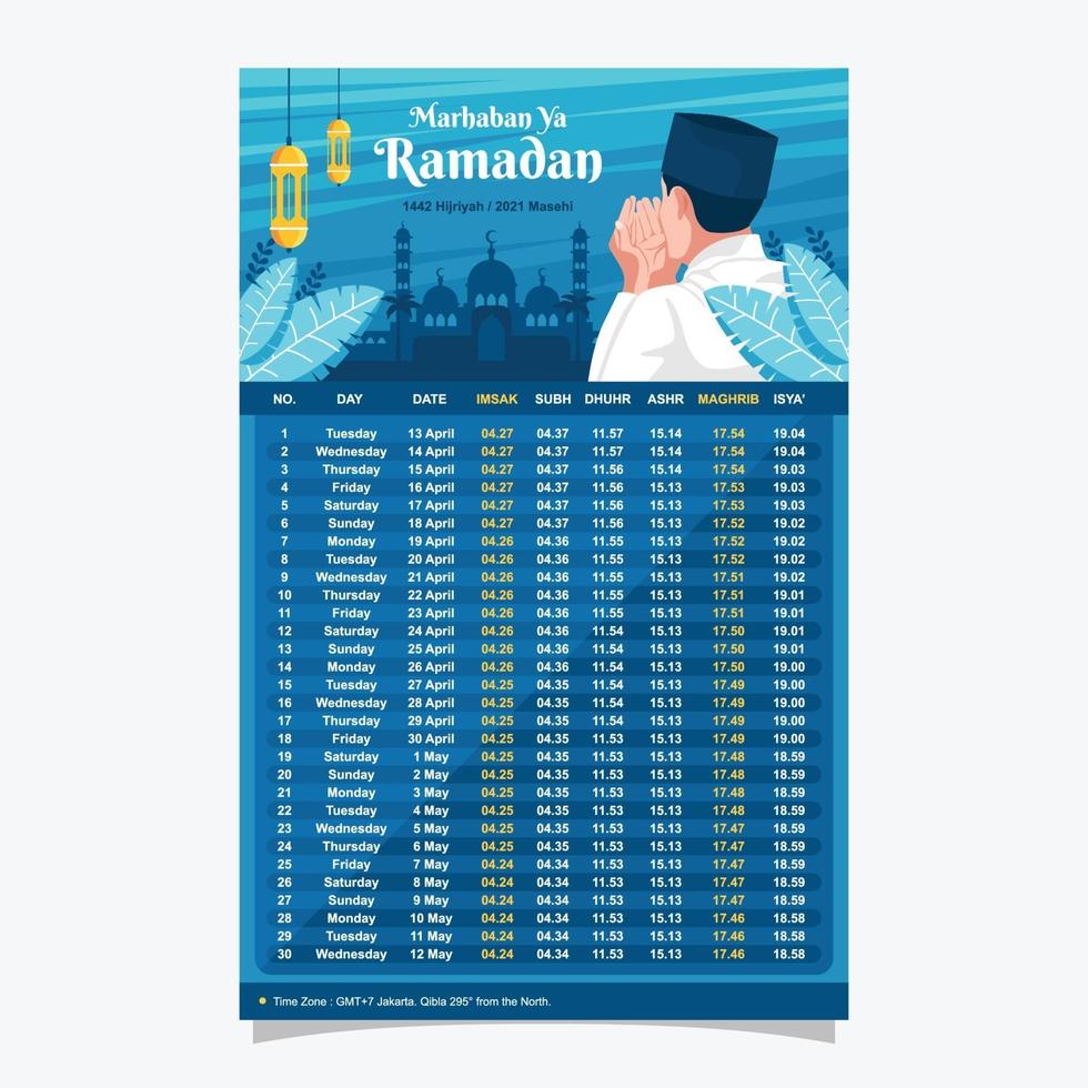 Islamic Ornament Calendar Template vector