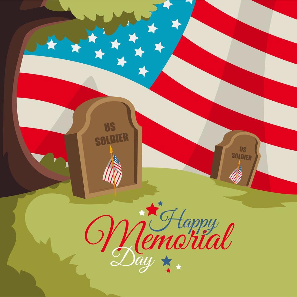 Happy Memorial Day Celebration vector