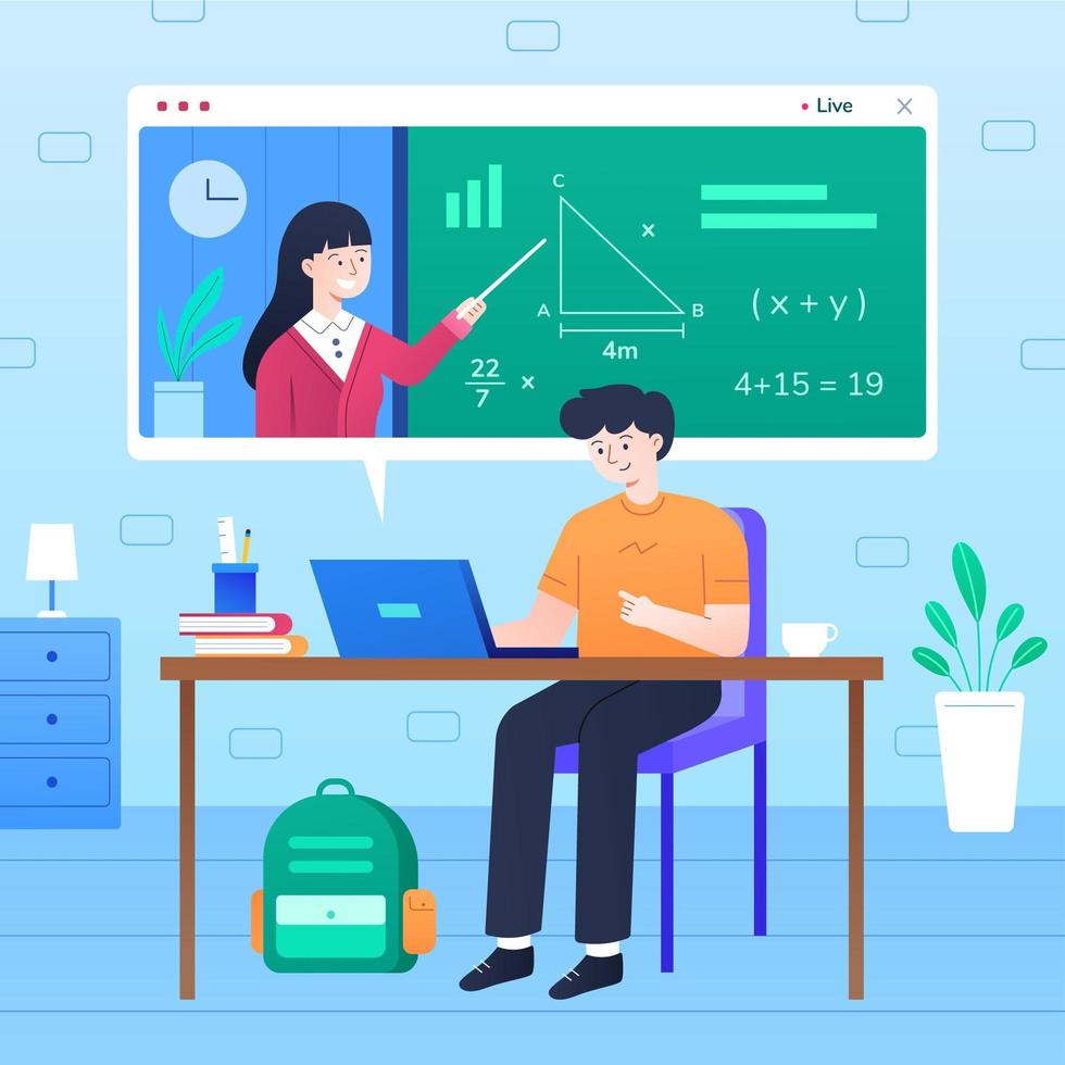 New Normal Online Education Concept vector