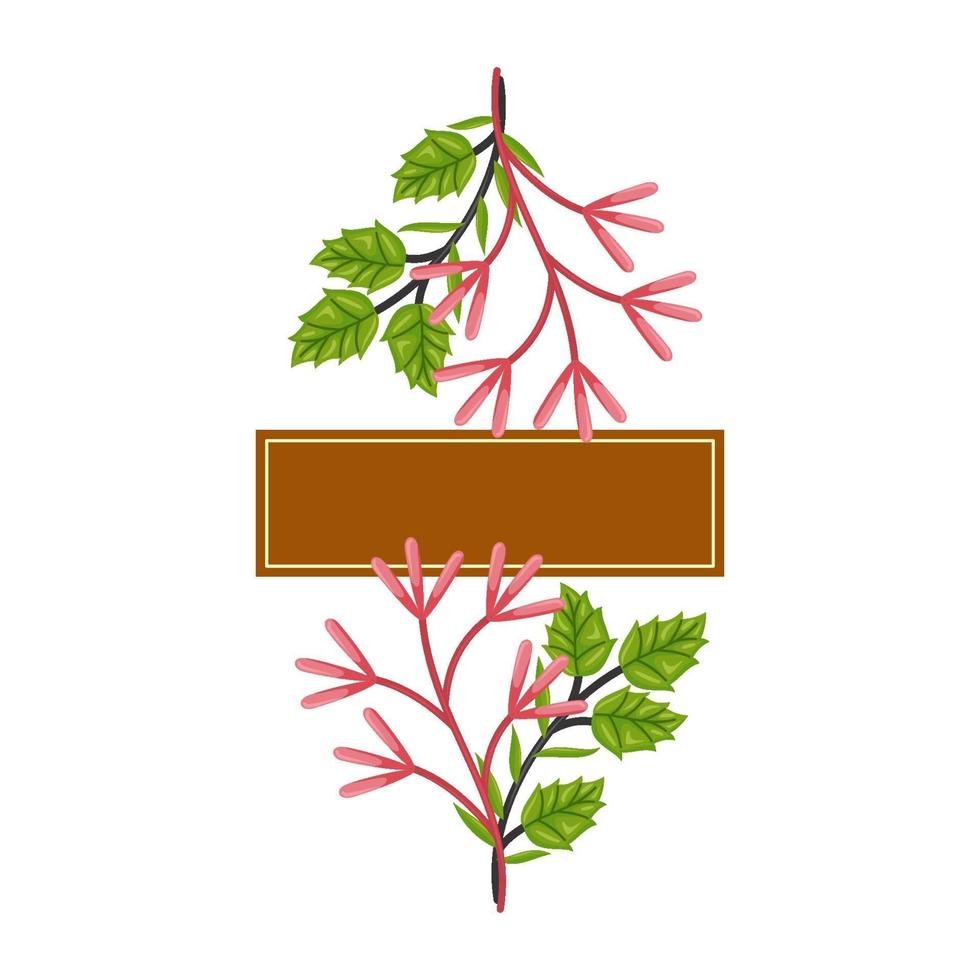 Vector frame Flowers Colors cover Blank Template Isolated