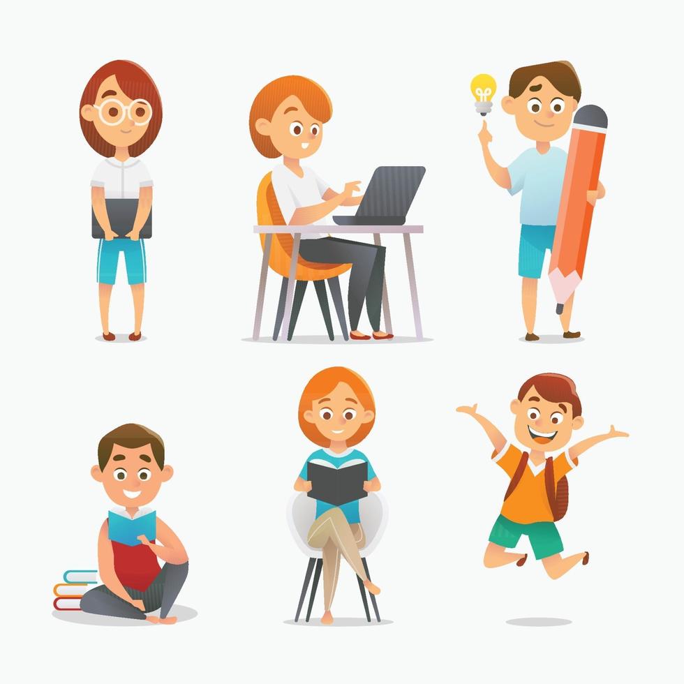 Set of Boy And Girl Character vector