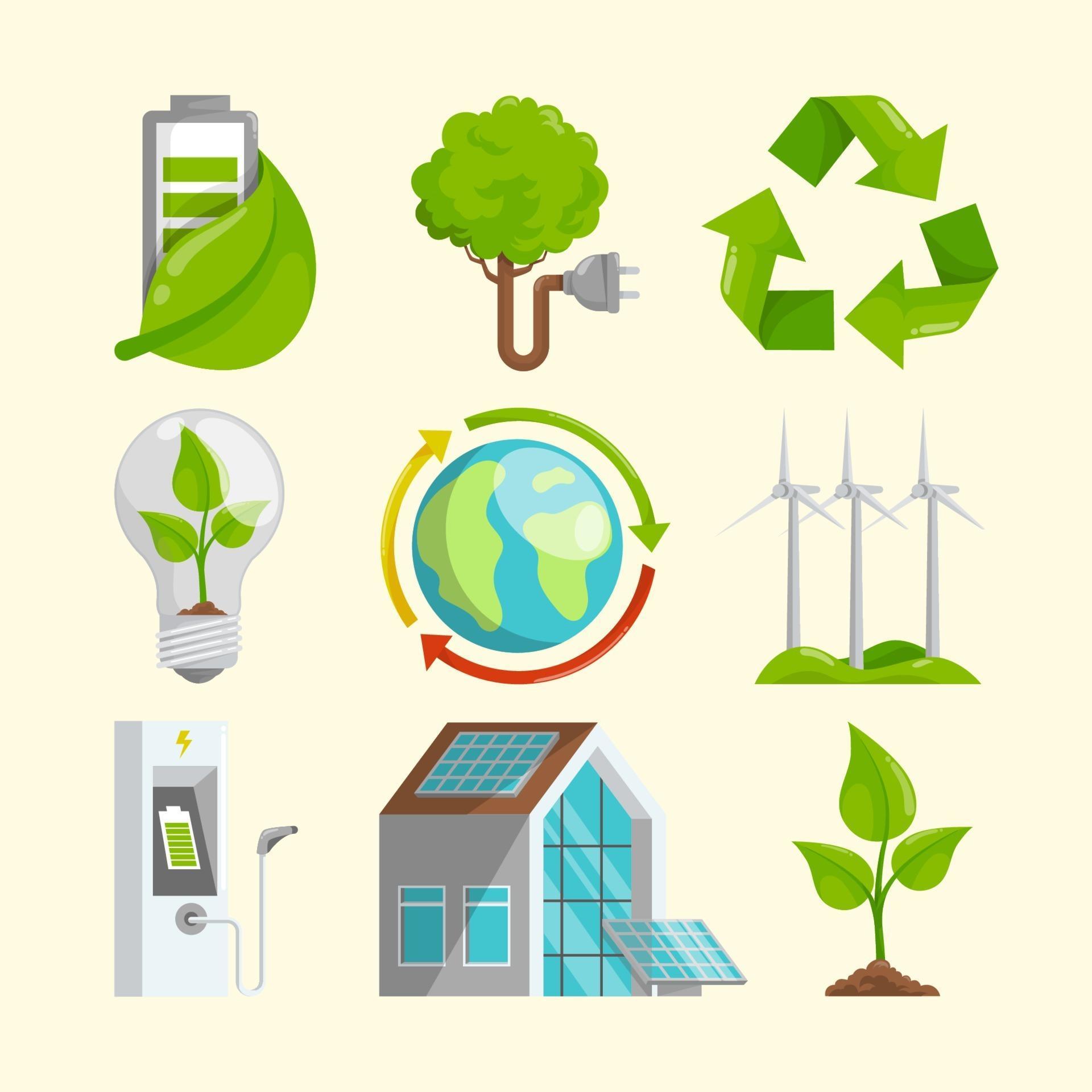 Green Technology Icon Collection 2166297 Vector Art at Vecteezy