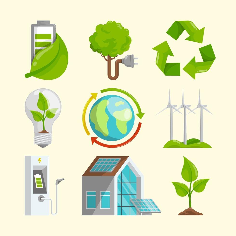 Green Technology Icon Collection vector