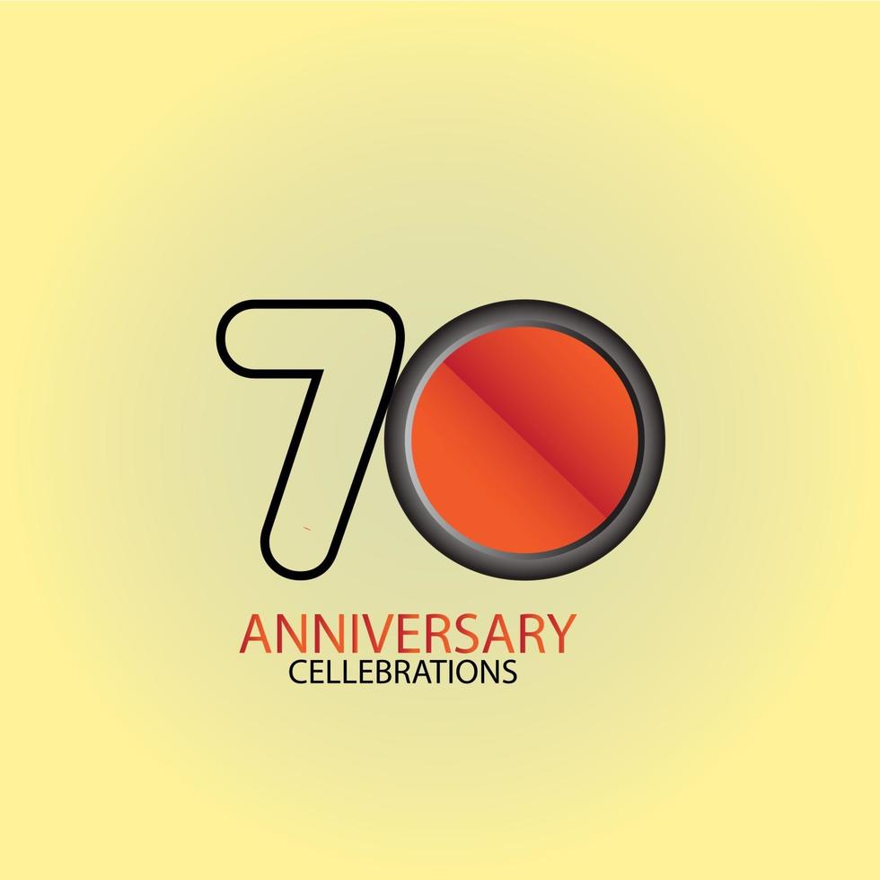 70 Year Anniversary Vector Template Design Illustration