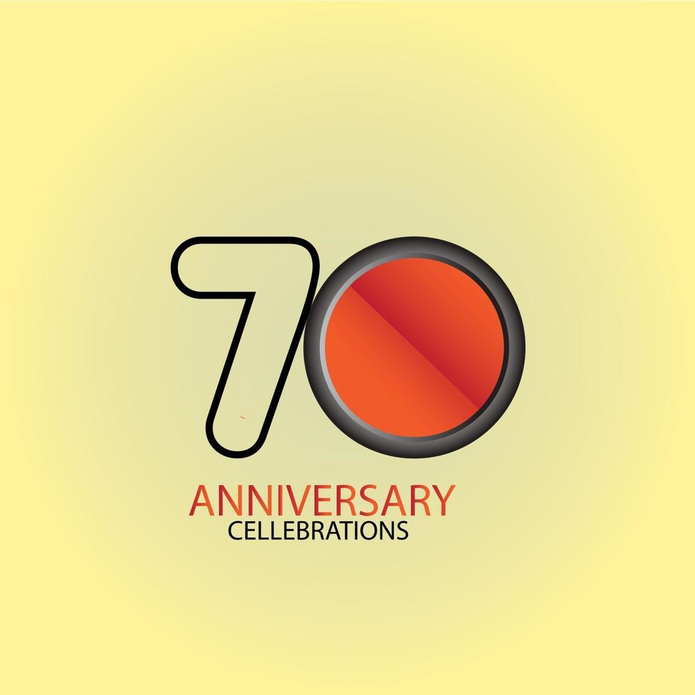 Ilustración de diseño de plantilla de vector de aniversario de 70 años