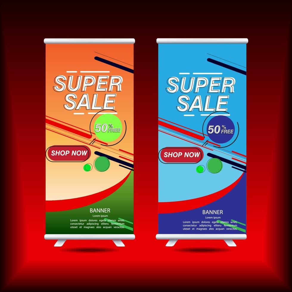 Super sale vertical poster design vector template illustration set