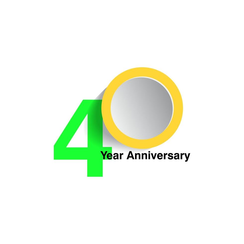 40 Year Anniversary Vector Template Design Illustration