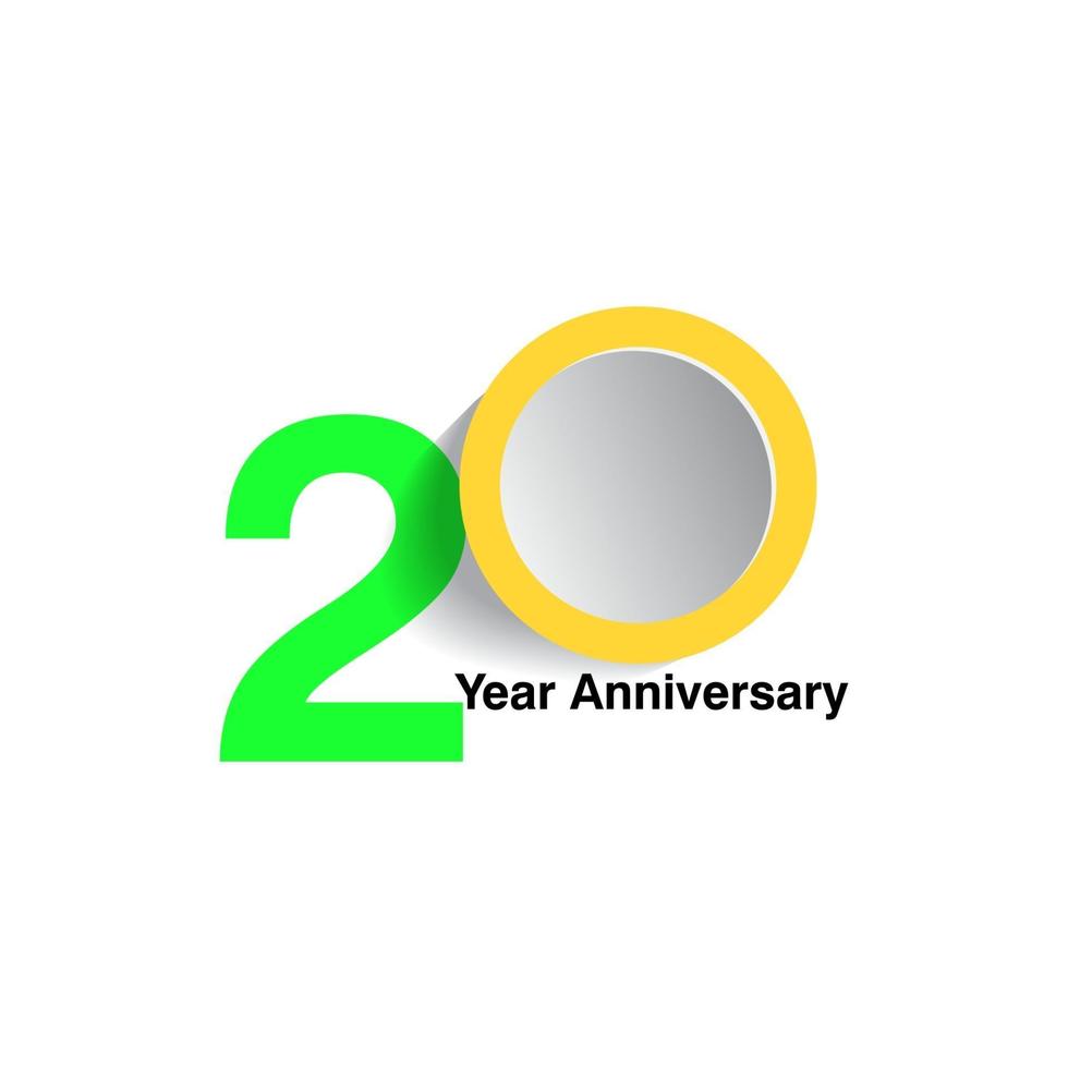 20 Year Anniversary Vector Template Design Illustration