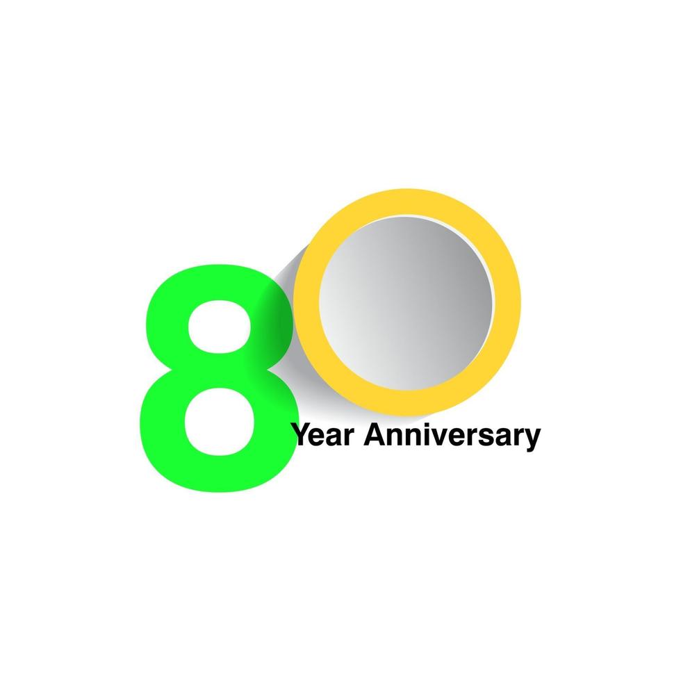 80 Year Anniversary Vector Template Design Illustration