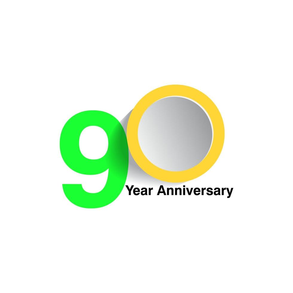 90 Year Anniversary Vector Template Design Illustration