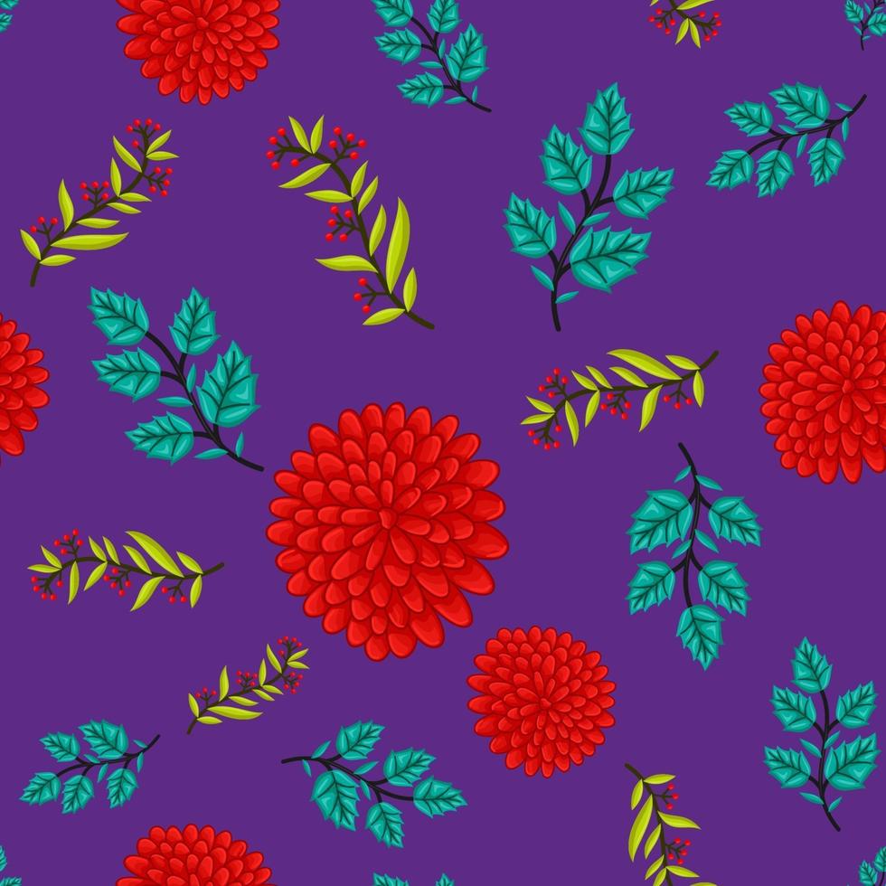 Vector illustration seamless floral Leaf pattern Background