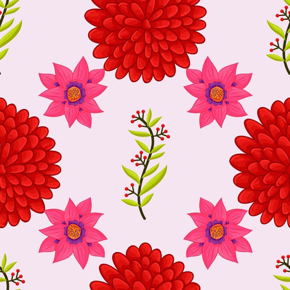 Vector illustration seamless floral Leaf pattern Background