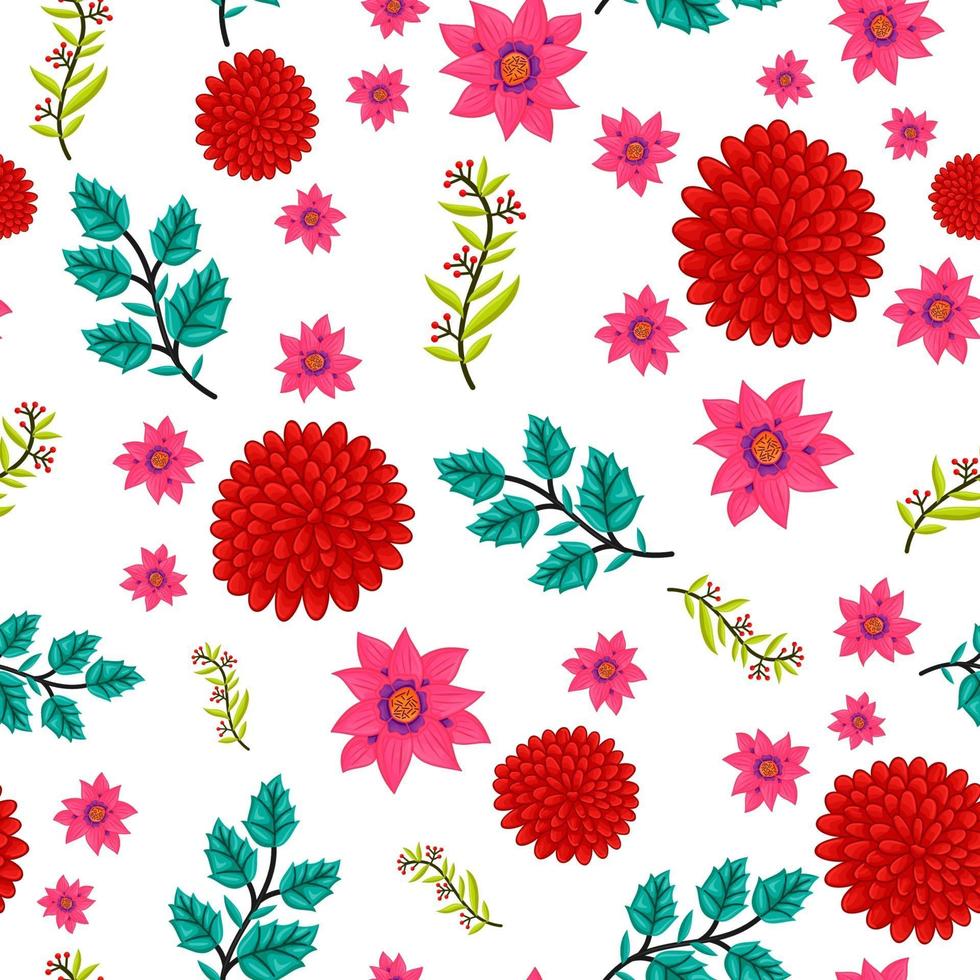 Vector illustration seamless floral Leaf pattern Background