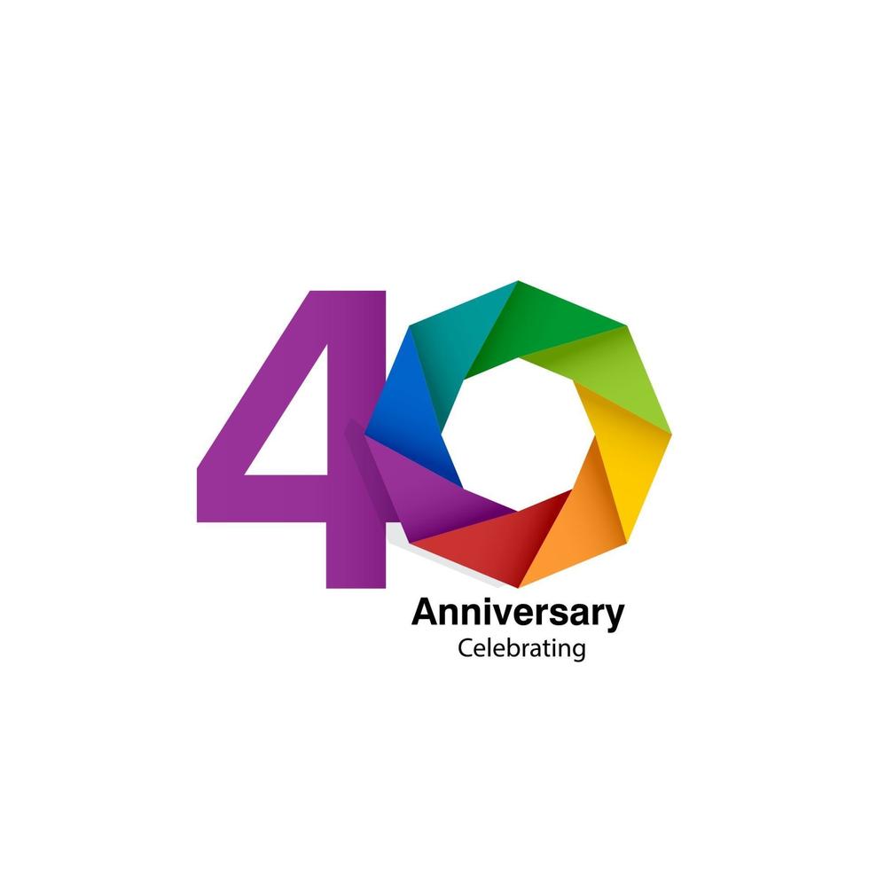40 Year Anniversary Vector Template Design Illustration