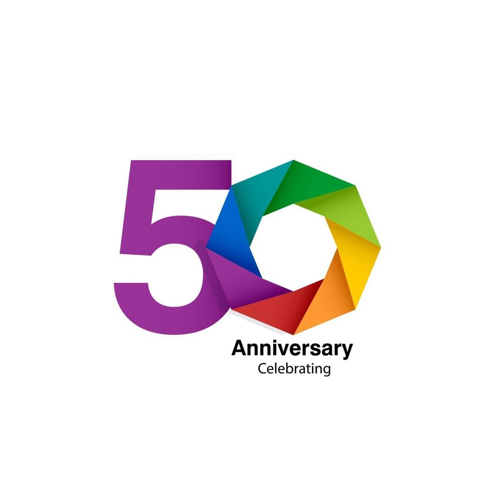 50 Year Anniversary Vector Template Design Illustration