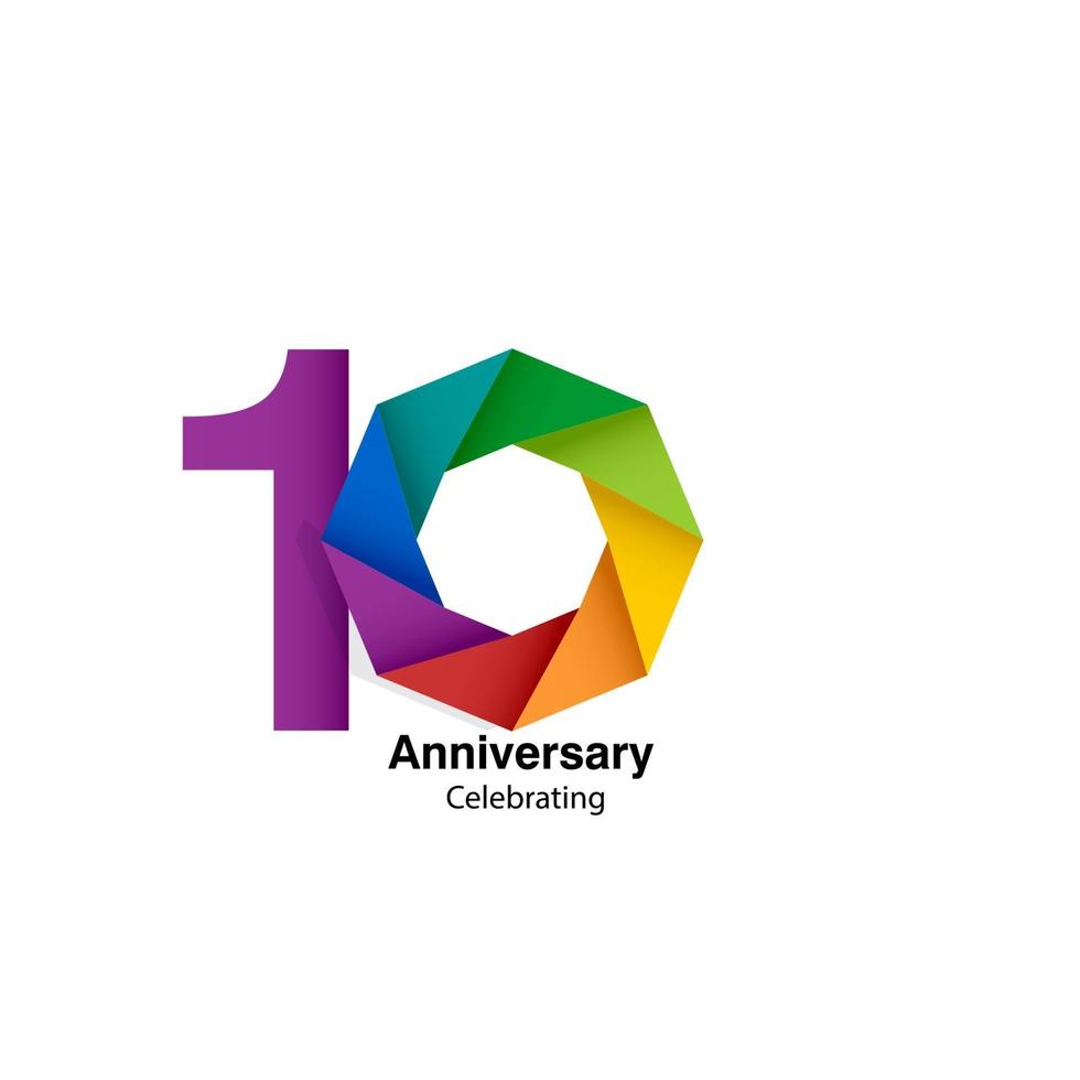 10 Year Anniversary Vector Template Design Illustration