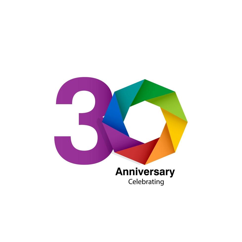 30 Year Anniversary Vector Template Design Illustration