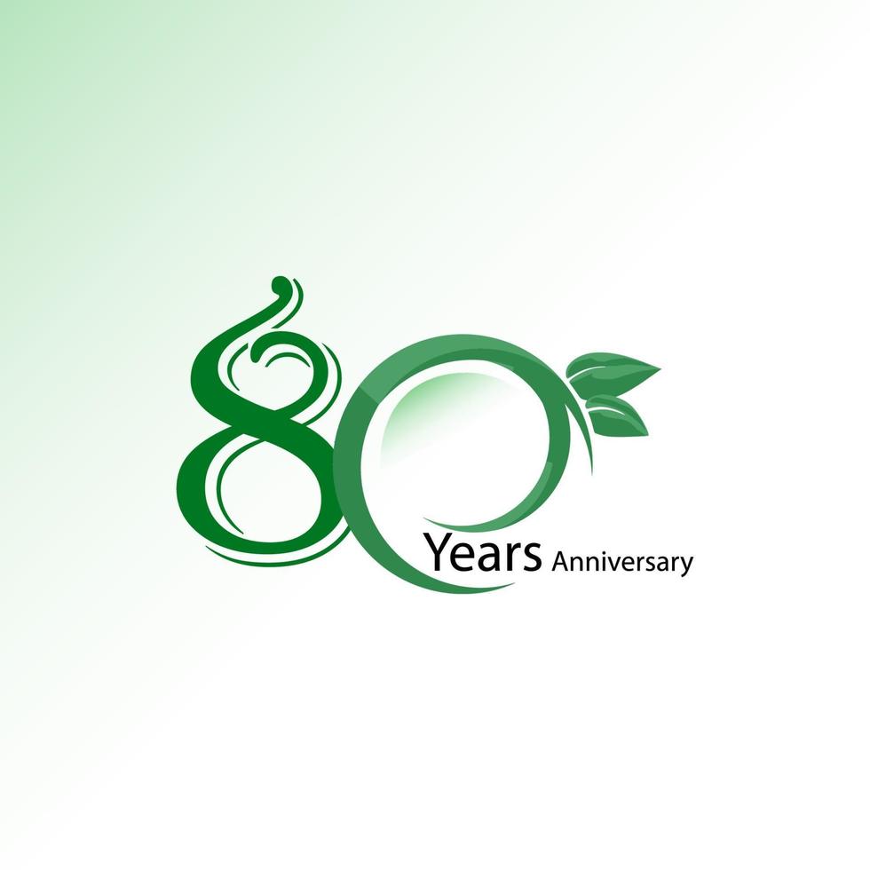 80 Year Anniversary Vector Template Design Illustration