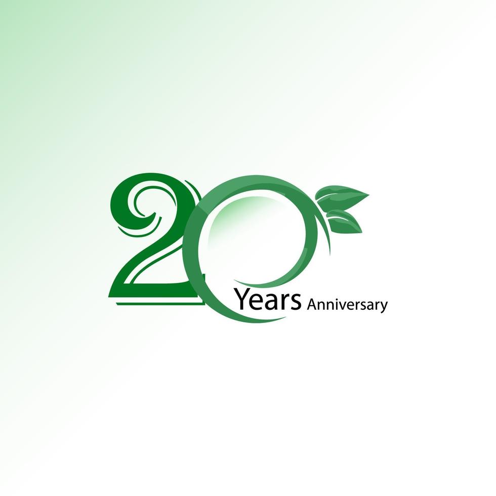 20 Year Anniversary Vector Template Design Illustration