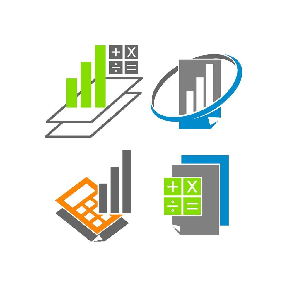 Bookkeeping Accounting report design template vector set