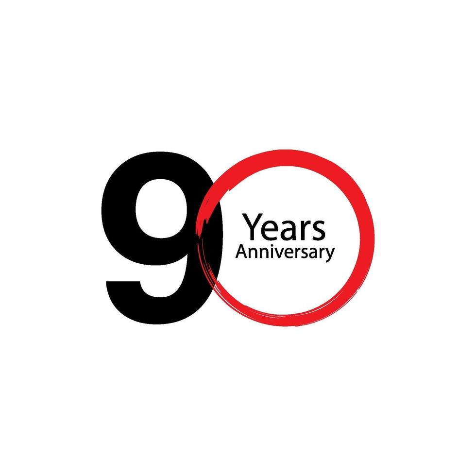 90 Year Anniversary Vector Template Design Illustration