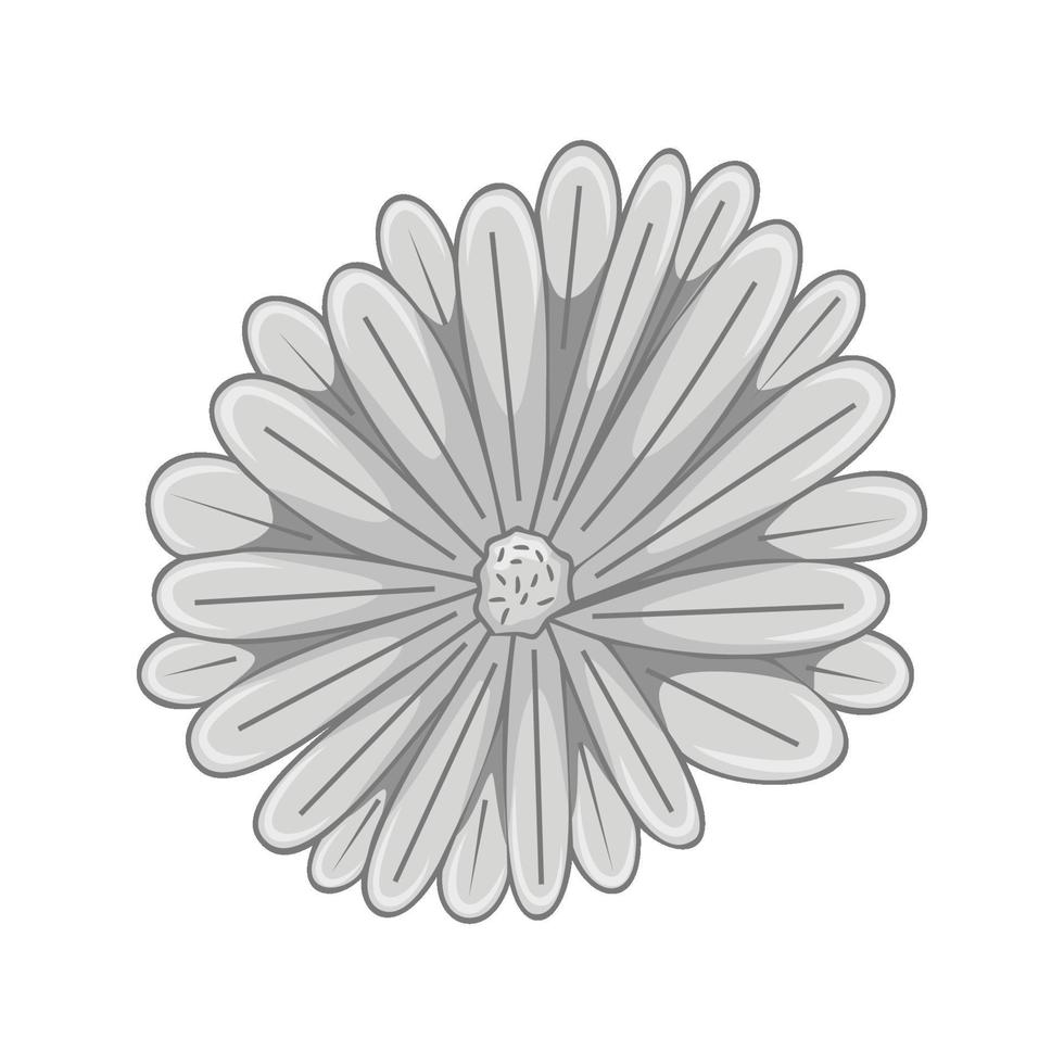 Vector floral botanical flower Illustration Grey Ornament