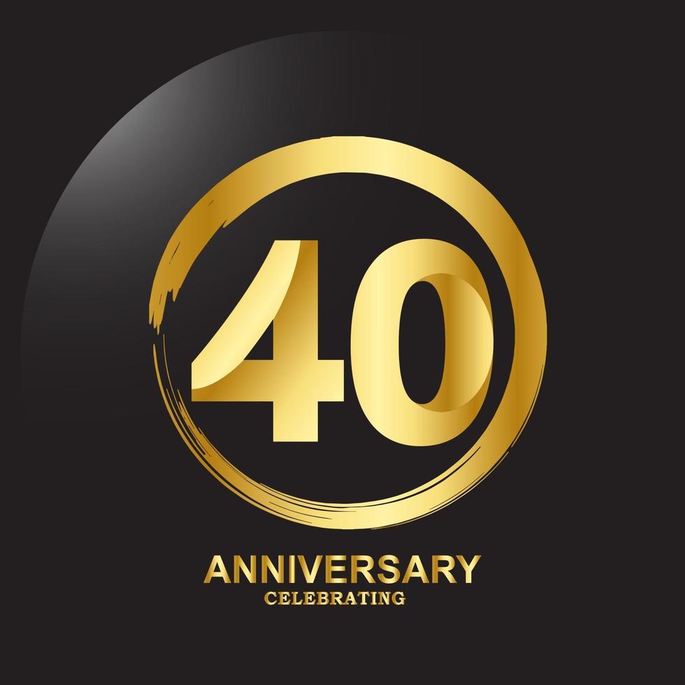 40 Year Anniversary Vector Template Design Illustration