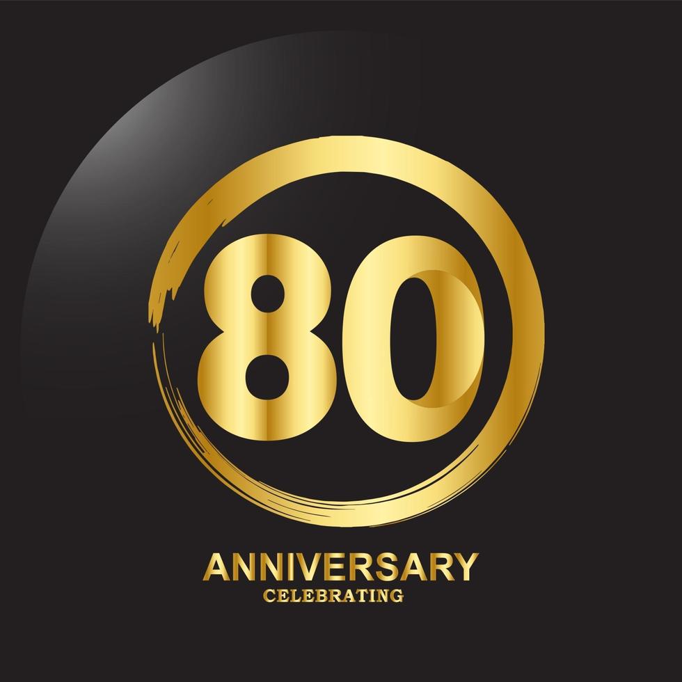 80 Year Anniversary Vector Template Design Illustration