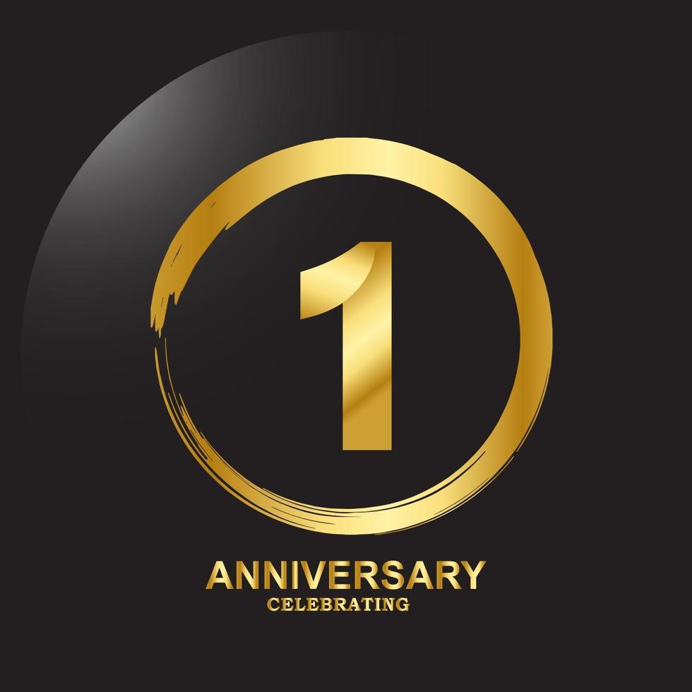 1 Year Anniversary Vector Template Design Illustration