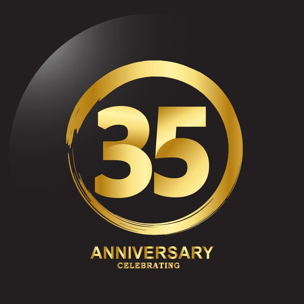 35 Year Anniversary Vector Template Design Illustration