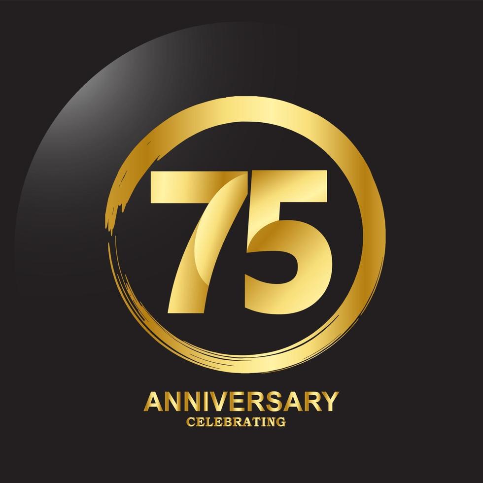 75 Year Anniversary Vector Template Design Illustration