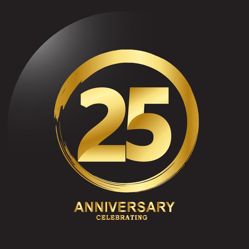 25 Year Anniversary Vector Template Design Illustration