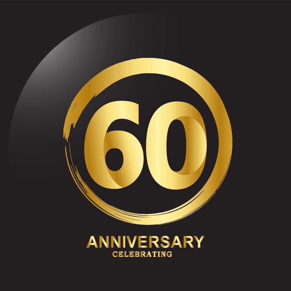 60 Year Anniversary Vector Template Design Illustration