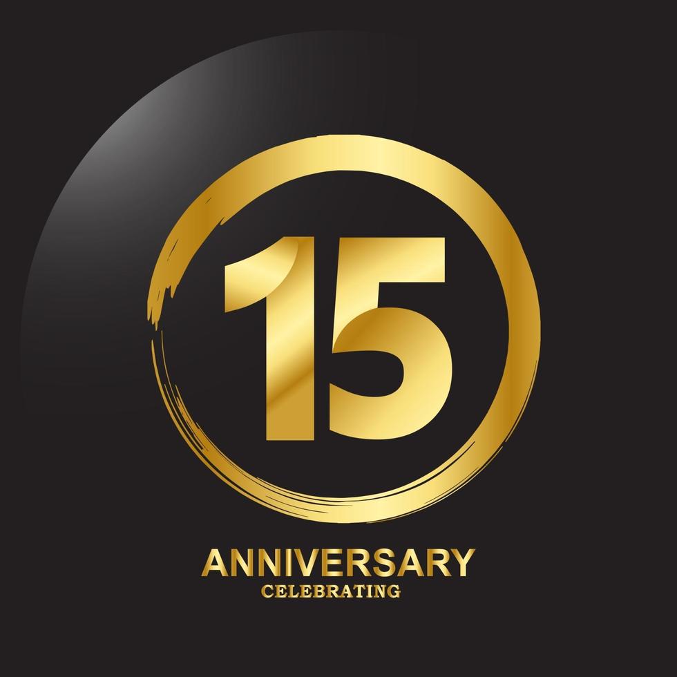 15 Year Anniversary Vector Template Design Illustration