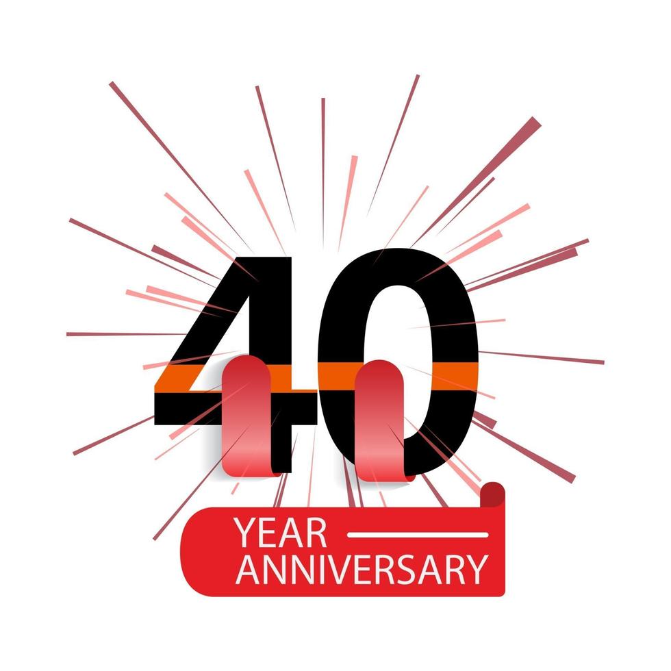 40 Year Anniversary Vector Template Design Illustration