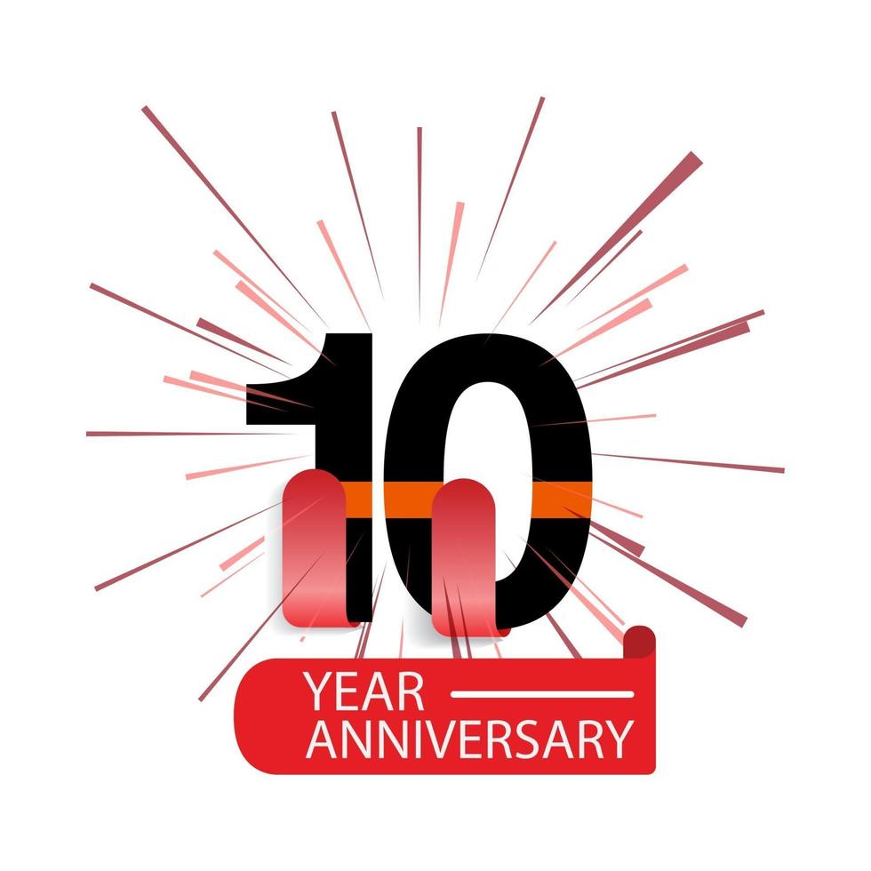 10 Year Anniversary Vector Template Design Illustration