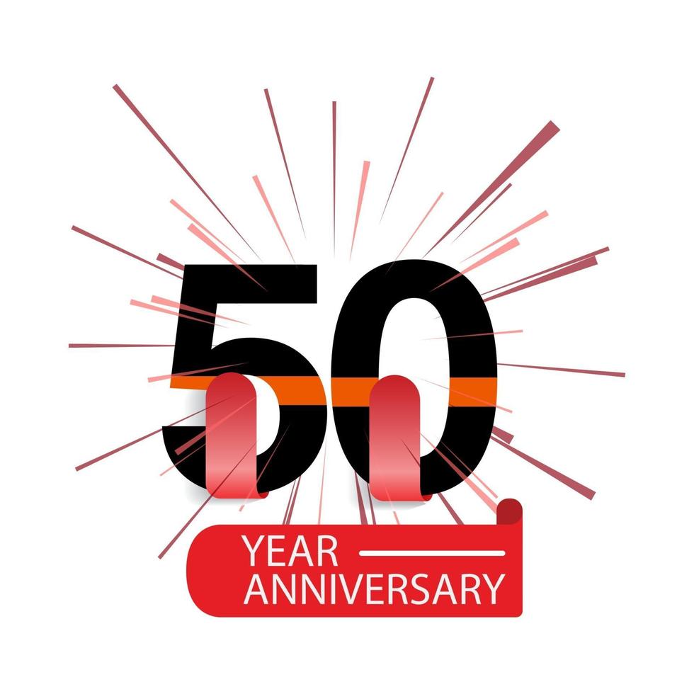 50 Year Anniversary Vector Template Design Illustration