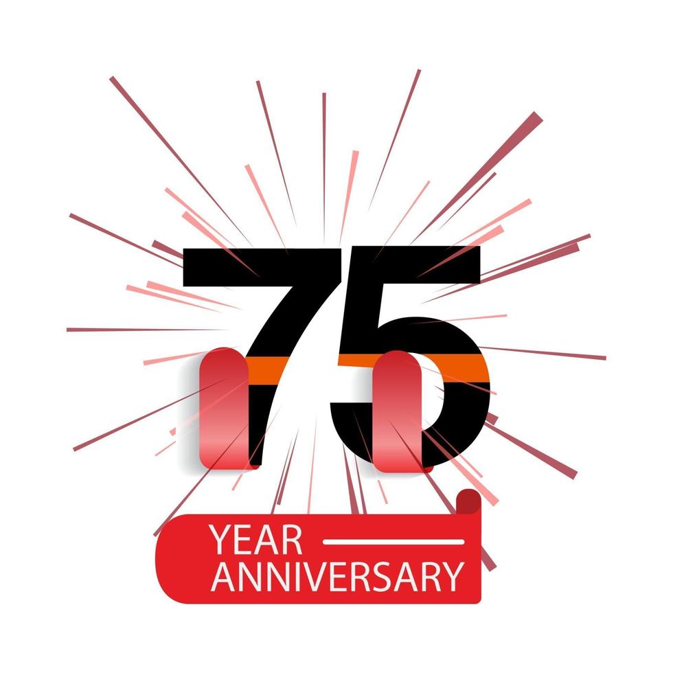 75 Year Anniversary Vector Template Design Illustration