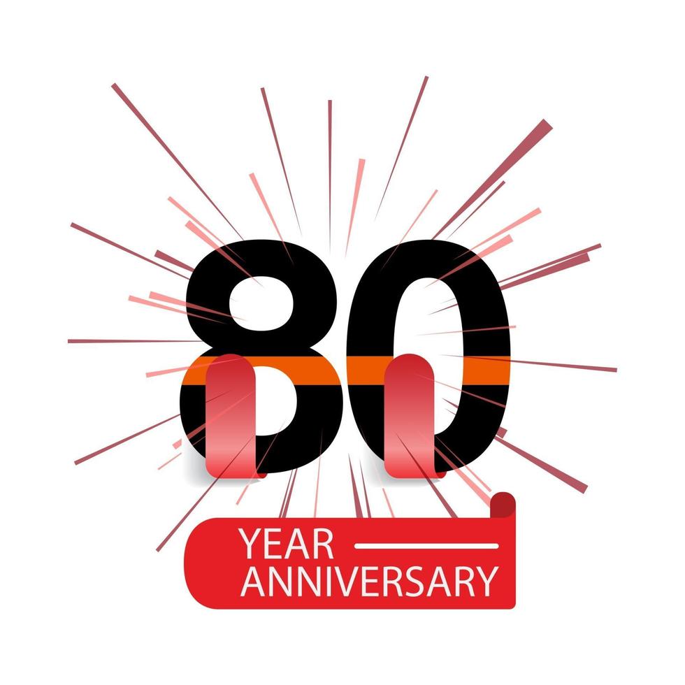 80 Year Anniversary Vector Template Design Illustration