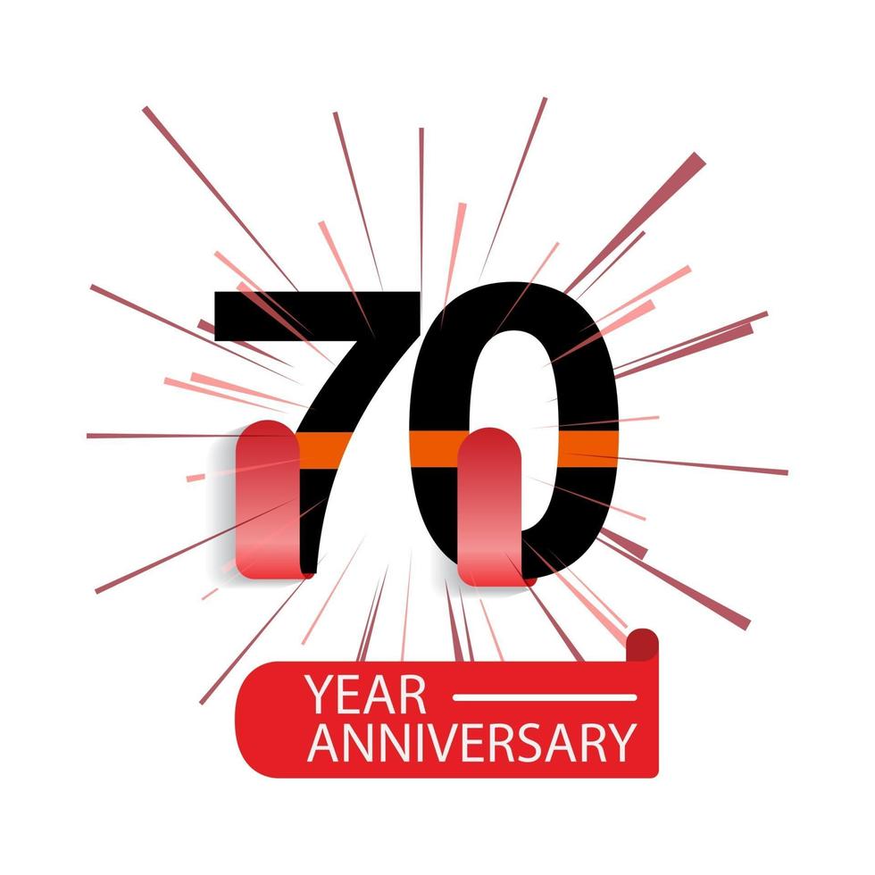 70 Year Anniversary Vector Template Design Illustration