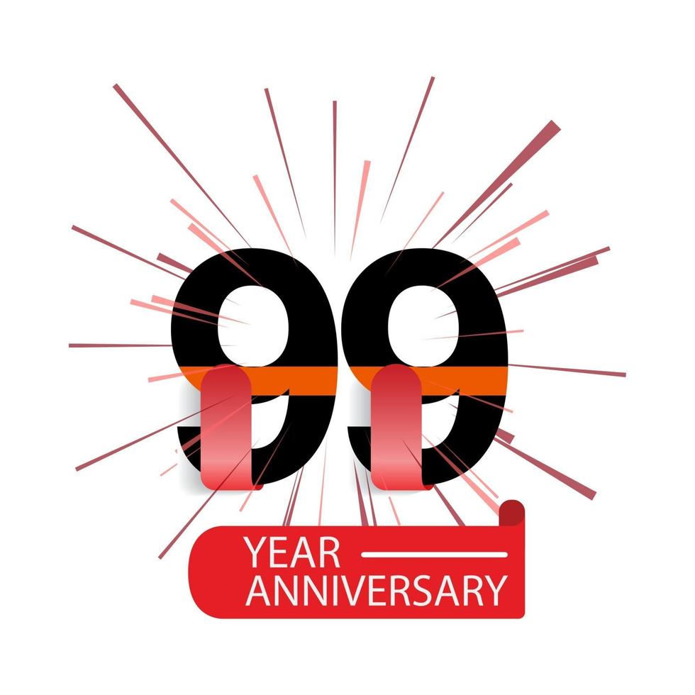 99 Year Anniversary Vector Template Design Illustration