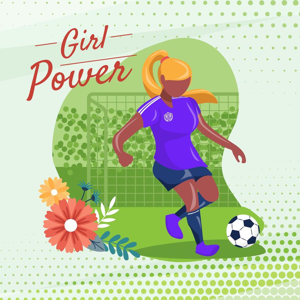 Women's Futsal Player Concept vector