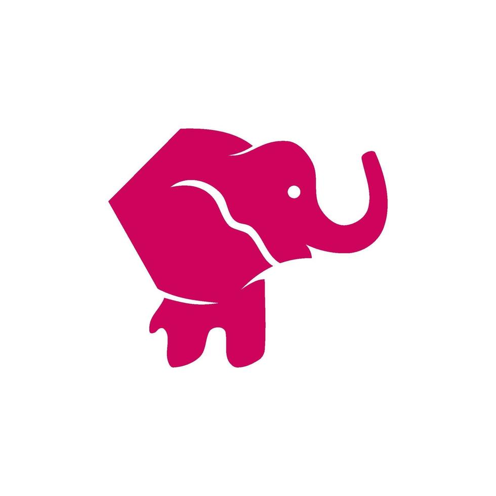 Plantilla de ilustración de vector de diseño lindo elefante aislado