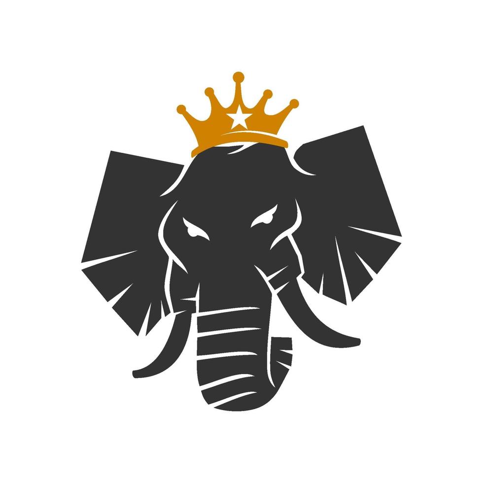 plantilla de ilustración de vector de diseño de rey elefante aislado