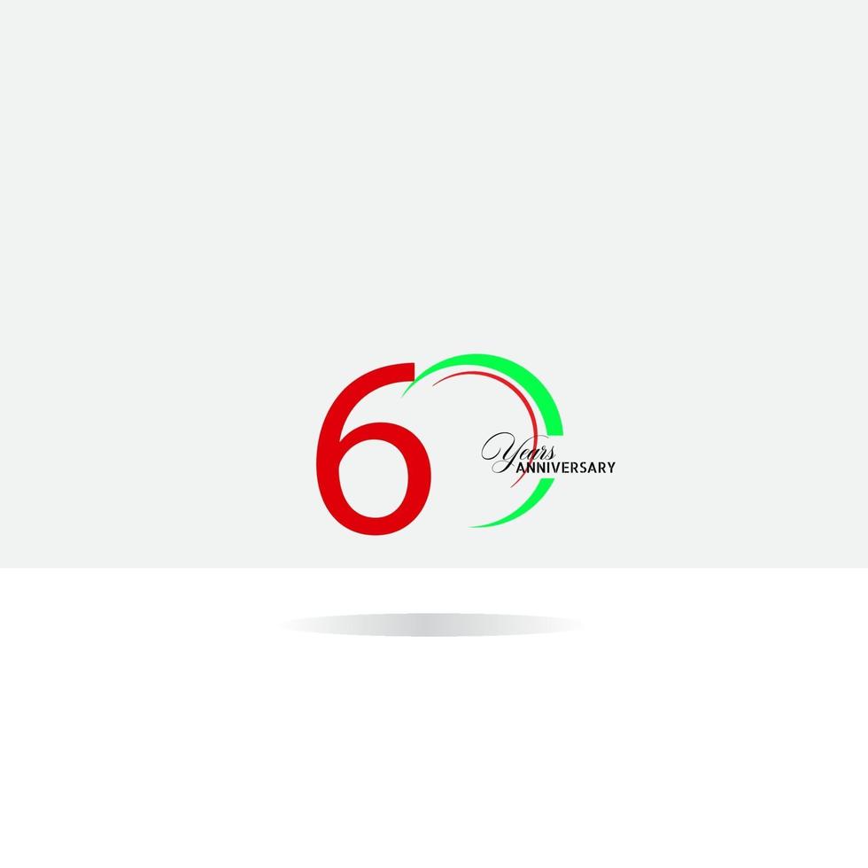 Vector de plantilla de logotipo de aniversario de 60 años